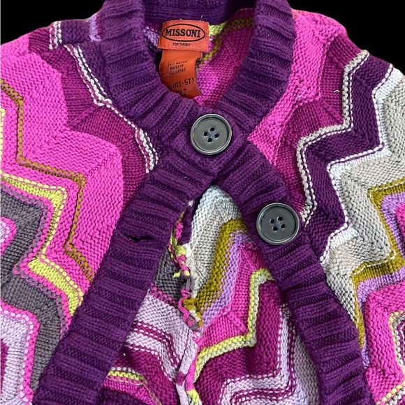Missoni for Target zig zag crochet caplet sweater cape purples pink yellow 4T-5T - Picture 3 of 3